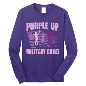 Purple Up Military Child US Flag Military Child Awareness Long Sleeve Shirt