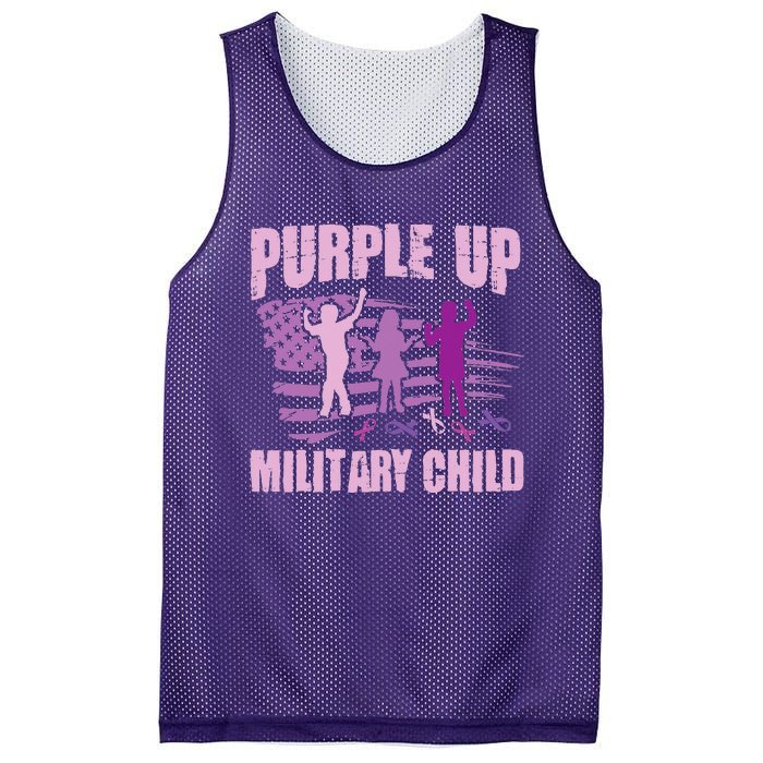 Purple Up Military Child US Flag Military Child Awareness Mesh Reversible Basketball Jersey Tank