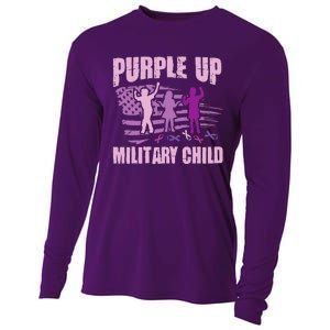 Purple Up Military Child US Flag Military Child Awareness Cooling Performance Long Sleeve Crew