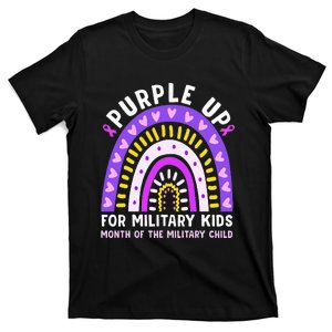 Purple Up Military Month Of The Military Child Rainbow T-Shirt