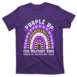 Purple Up Military Kid Month Of The Military Child Rainbow T-Shirt