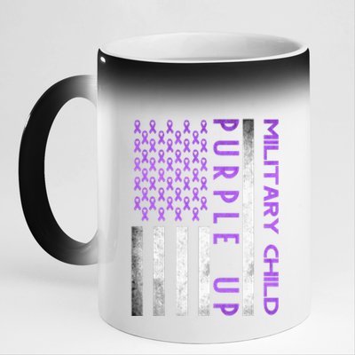 Purple Up Month Of Military Child Awareness 11oz Black Color Changing Mug