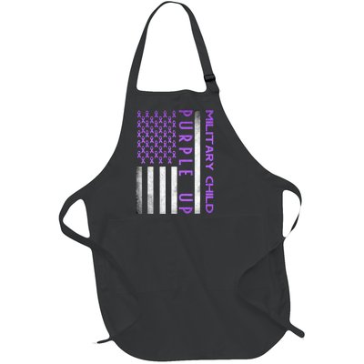 Purple Up Month Of Military Child Awareness Full-Length Apron With Pockets