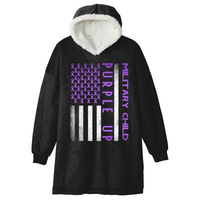 Purple Up Month Of Military Child Awareness Hooded Wearable Blanket