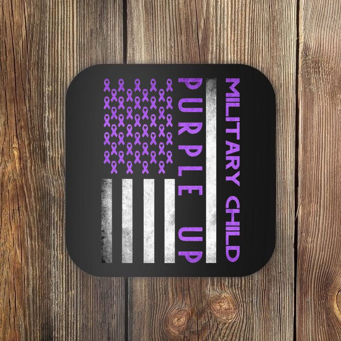 Purple Up Month Of Military Child Awareness Coaster