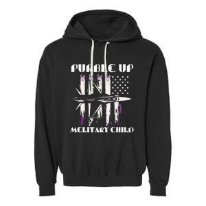 Purple Up Melitary Child Garment-Dyed Fleece Hoodie