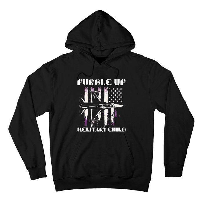 Purple Up Melitary Child Hoodie