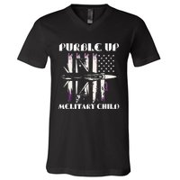 Purple Up Melitary Child V-Neck T-Shirt