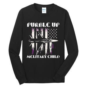 Purple Up Melitary Child Tall Long Sleeve T-Shirt