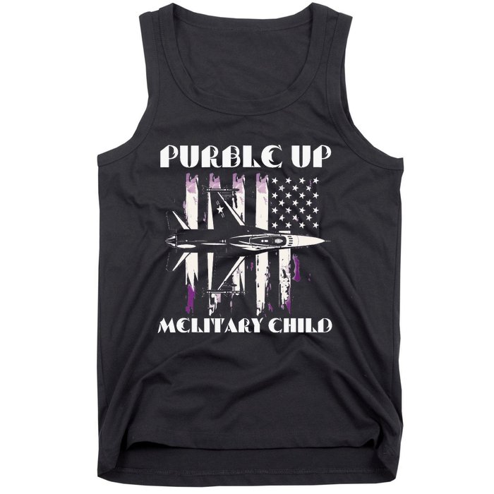 Purple Up Melitary Child Tank Top