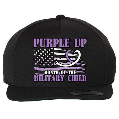 Purple Up Month Of The Military Child Wool Snapback Cap