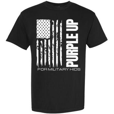 Purple Up Military Kid Military Child US Flag tee Garment-Dyed Heavyweight T-Shirt