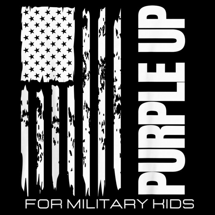 Purple Up Military Kid Military Child US Flag tee Drawstring Bag