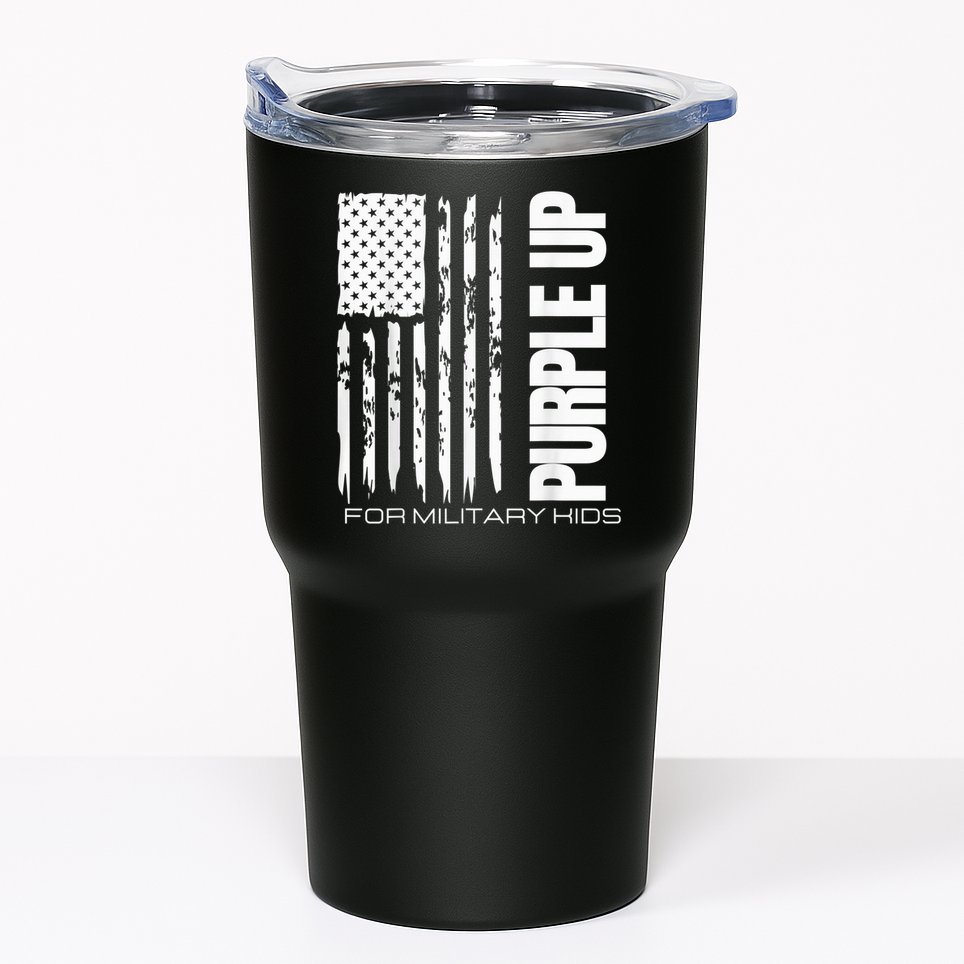 Purple Up Military Kid Military Child US Flag tee Tumbler