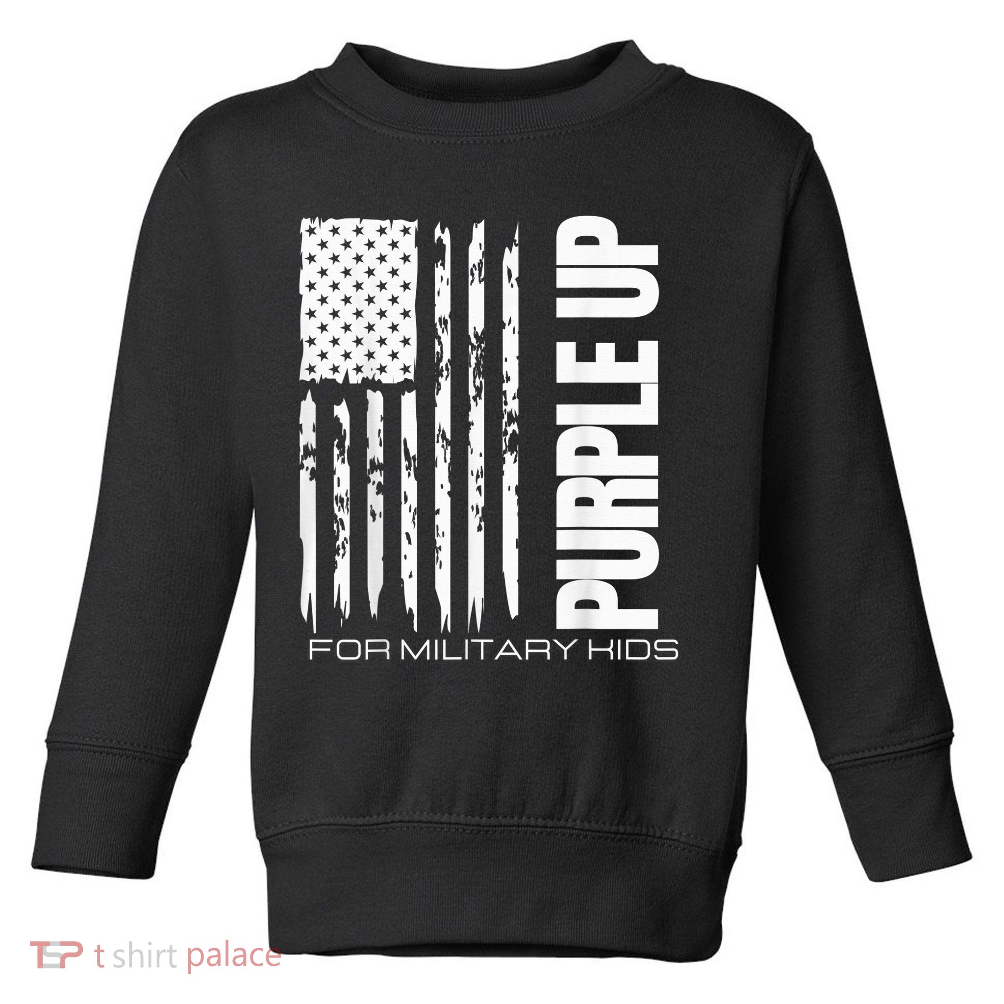 Purple Up Military Kid Military Child US Flag tee Toddler Sweatshirt