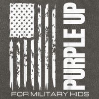 Purple Up Military Kid Military Child US Flag tee Cotton Canvas Backpack