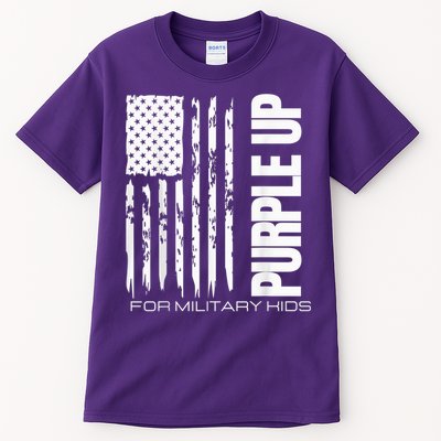 Purple Up Military Kid Military Child US Flag tee Tall T-Shirt
