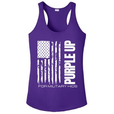 Purple Up Military Kid Military Child US Flag tee Ladies PosiCharge Competitor Racerback Tank