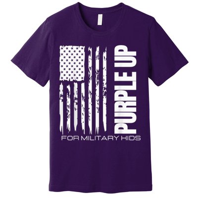 Purple Up Military Kid Military Child US Flag tee Premium T-Shirt