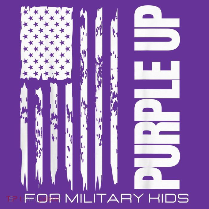 Purple Up Military Kid Military Child US Flag tee Premium T-Shirt