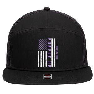 Purple Up Month Of Military Child Awareness 7 Panel Mesh Trucker Snapback Hat