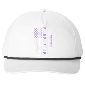 Purple Up Month Of Military Child Awareness Snapback Five-Panel Rope Hat