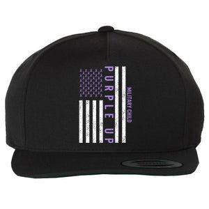 Purple Up Month Of Military Child Awareness Wool Snapback Cap