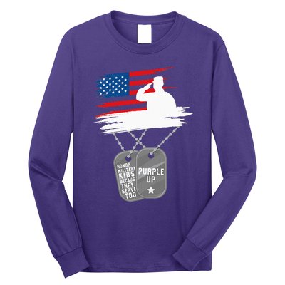 Purple Up Month Of Military Child Awareness Long Sleeve Shirt