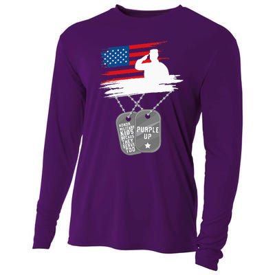 Purple Up Month Of Military Child Awareness Cooling Performance Long Sleeve Crew