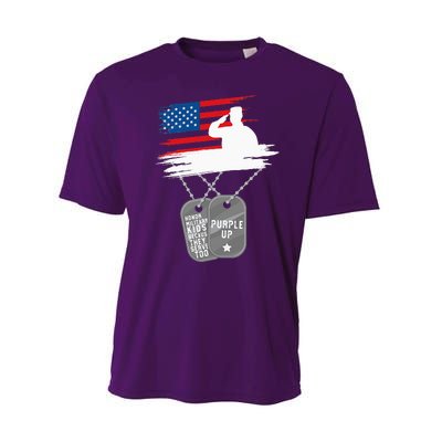 Purple Up Month Of Military Child Awareness Performance Sprint T-Shirt