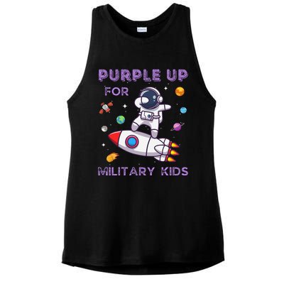 Purple Up Military Military Child Month Astronaut Ladies PosiCharge Tri-Blend Wicking Tank