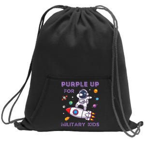 Purple Up Military Military Child Month Astronaut Sweatshirt Cinch Pack Bag