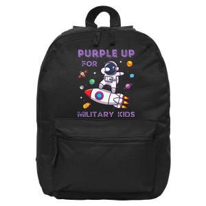 Purple Up Military Military Child Month Astronaut 16 in Basic Backpack