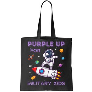 Purple Up Military Military Child Month Astronaut Tote Bag