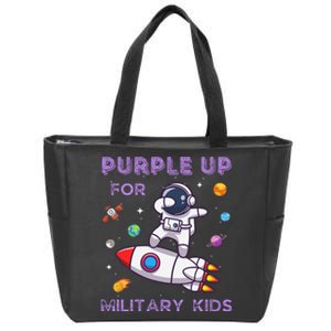 Purple Up Military Military Child Month Astronaut Zip Tote Bag