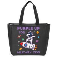 Purple Up Military Military Child Month Astronaut Zip Tote Bag