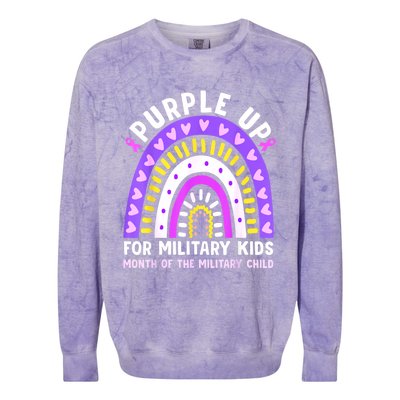 Purple Up Military Month Of The Military Child Rainbow Colorblast Crewneck Sweatshirt