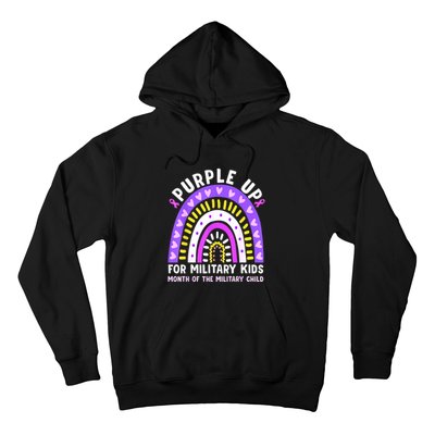 Purple Up Military Month Of The Military Child Rainbow Hoodie