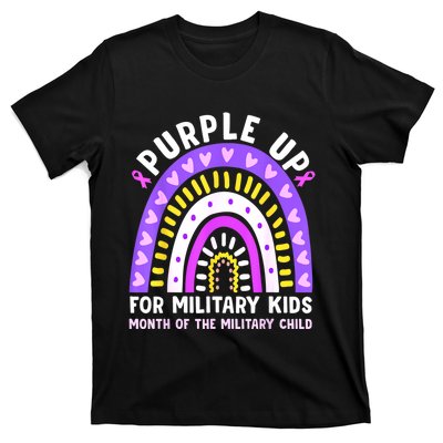 Purple Up Military Month Of The Military Child Rainbow T-Shirt