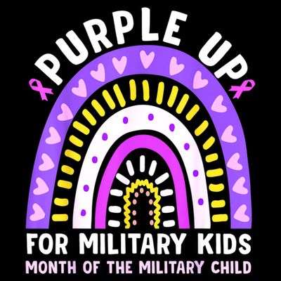 Purple Up Military Month Of The Military Child Rainbow T-Shirt