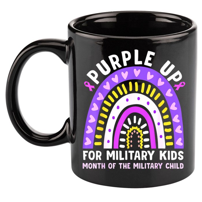 Purple Up Military Month Of The Military Child Rainbow 11oz C Handle Ceramic Mug