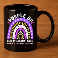 Purple Up Military Month Of The Military Child Rainbow 11oz C Handle Ceramic Mug
