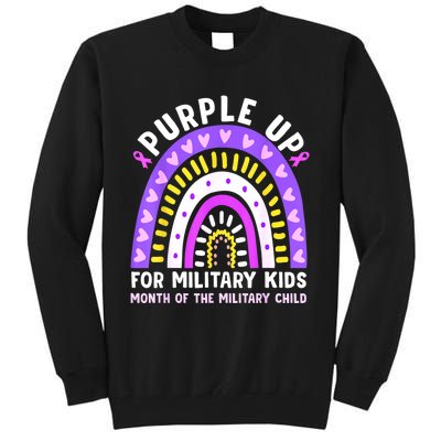 Purple Up Military Month Of The Military Child Rainbow Tall Sweatshirt