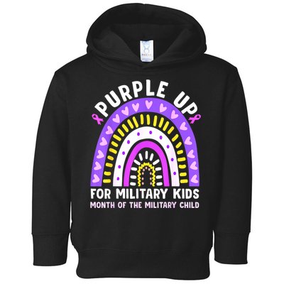 Purple Up Military Month Of The Military Child Rainbow Toddler Hoodie