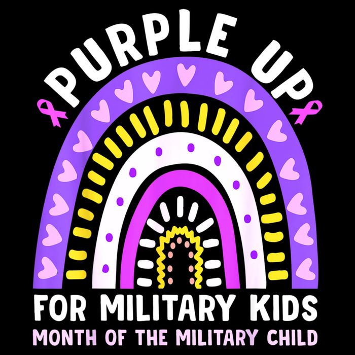 Purple Up Military Month Of The Military Child Rainbow Zip Tote Bag