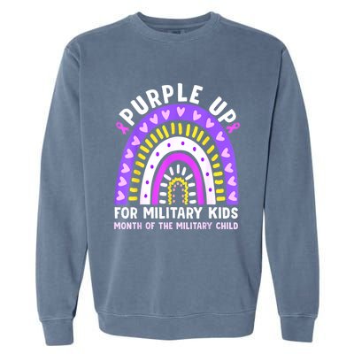 Purple Up Military Month Of The Military Child Rainbow Garment-Dyed Sweatshirt