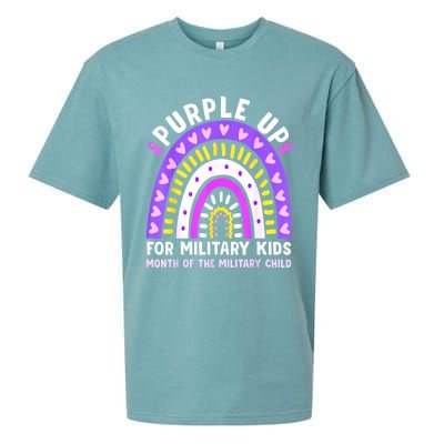 Purple Up Military Month Of The Military Child Rainbow Sueded Cloud Jersey T-Shirt