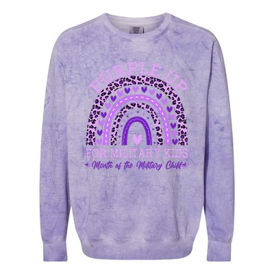 Purple Up Military K.Ids Rainbow Month Of The Military Child Gift Colorblast Crewneck Sweatshirt