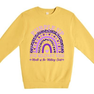 Purple Up Military K.Ids Rainbow Month Of The Military Child Gift Premium Crewneck Sweatshirt