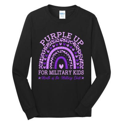 Purple Up Military K.Ids Rainbow Month Of The Military Child Gift Tall Long Sleeve T-Shirt